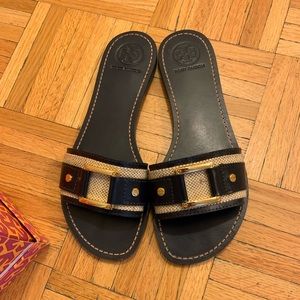 Tory Burch Palma-Jet Flat Sandal Size 9